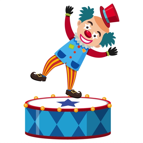 Carnival Circus Theme Clown Performer Transparent Sticker